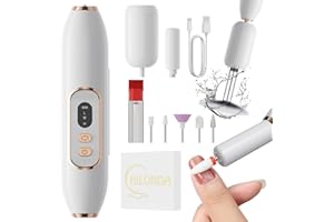 ‎HILUNDA HiLUNDA Tragbar Elektrische Nagelfräser Professionell - 2 in 1 Fräser für Gelnägel Nagelfeile Elektrisch Kann Make-up Pinsel Reinigen, 1500 mAh 3-Gang Drehzahlregelung Nail Drill Kabellos Set