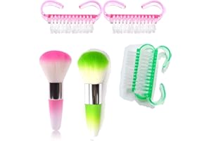 TAOBOSEC Nail Brush,6pcs Petite Brosse De Nettoyage Nail Dusting Brush Brosse à Ongles Pour Les Mains Outils Ongles Pinceaux Ongles Small Soft Brush Cowl Brush Cleaning Dust Pinceau Poussiere Ongle