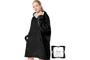 FOSANI Oversized Hooded Fleece Sherpa Blanket For Men, Women, Teenagers and Kids alike - One Size Fits All