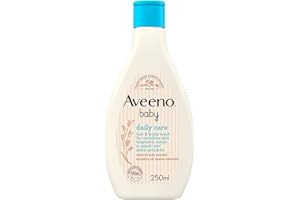 Aveeno Baby Daily Care Bagnetto Corpo e Capelli, Bagnoschiuma bambini per una detersione delicata della pelle sensibile, Bagnoschiuma neonato e shampoo bambini con Avena, 250 ml