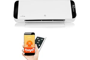 Lehmann LHOHH-2013A kurtyna powietrzna z 2 poziomami mocy 1000/2000 W, grzejnik ścienny z Wi-Fi, pilotem zdalnego sterowania, wyświetlaczem LED, termowentylator z timerem i oscylacją