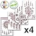 Temporary Arabic Henna Tattoos | Dermatologically Tested „VERY GOOD“ and Made in Germany | Set of 4 Sheets with 35 Beautiful Designs | Removable Tattoo Stickers by Ahimsa Glow®