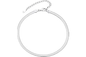 FindChic Cavigliera da uomo e da donna in argento sterling 925 a catenina, cavigliera a catena regolabile argento gioielli d'estate spiaggia vacanze estive