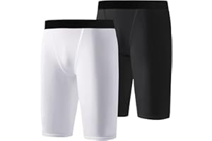 WISREMT Jeunes garçons Short de Compression, Spandex Athlétique Enfants Course à Pied sous-vêtements de Compression Couche de Base Sportive