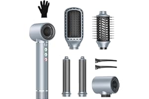 LIROPAU Szczotka do włosów, 110000 obr./min 20 m/s, wysoka prędkość suszarki, stylizacja włosów z kręconym pędzlem termicznym, szczotka do prostowania, lokówka, nadaje objętość, wygładzanie i suszenie