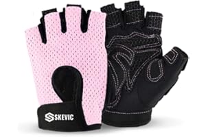 Skevic Guantes Gimnasio Hombre y Mujer - Guantes Gym Ideales para Levantamiento de Pesas, Crossfit, Barra Dominadas, Ciclismo, etc. Guantes Gimnasio Mujer, Guantes Fitness Transpirable Antideslizante