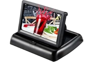 PolarLander Sistema di parcheggio per Telecamera Pieghevole per Monitor LCD TFT da 4,3 Pollici con Monitor per Auto Pieghevole per Monitor retrovisore per Auto NTSC Pal