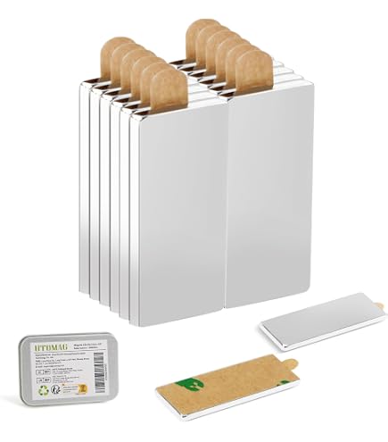 REORDA - Lot De 10 Bandes Magnétiques Autocollantes Puissantes (3M) - 15 Cm, Pour Fixation Sans Perçage - 7