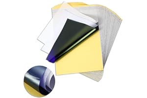 50 Fogli Carta per Trasferimento Tatuaggi - PEPAX Carta per Stencil 4 Strati Carta Termotrasferibile 21.6 x 27.9 cm Formato A4 Carta per Tatuaggi per Forniture per Tatuaggi