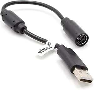 vhbw USB-Adapter-Kabel Breakaway Kabel mit Stolperschutz passend f&uuml;r Microsoft XBox 360 Controller - schwarz