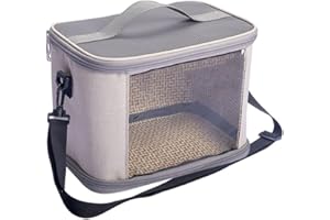 Haimusan Bird Carrier Bag Bird Travel Cage, Indestructible Stainless Steel Mesh Backpack for Parrot, Portable Bird Travel Bag, Pet Transparent Breathable Travel Cage (Grey)