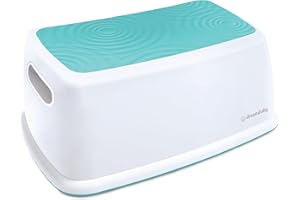 Dreambaby Easy-Up Premium Step Stool - Anti-Slip Base Pads and Sure-Grip Ripple Textured Topper - Designed to Support up to 145kg for Toddlers, Kids and Adults - Aqua