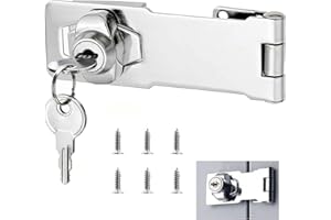 MEJARIZON Schrank Schloss, 100 mm (4 in) Überfalle Abschließbar mit Schlüsseln, Rostfreie Stähle Hasp Lock Vorhängeschloss Torriegel, Möbelschloss mit Schlüssel Schloss Vorrichtung