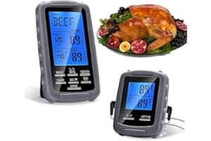 Filfeel Termometr do grilla, gospodarstwa domowego, kuchni, do żywności, bezprzewodowy, wodoszczelny, do grilla, piekarnika i grilla