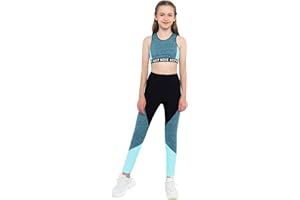 JanJean Kinder Mädchen Sportanzug Trainingsanzug Ärmellos Crop Top mit Tight Hose Leggings Sport Set Jogginganzug Mehrere Typen 4-16 Jahre