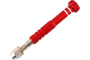 Larcele Precision Pin Vise Hand Drill, Metal Hand Twist Drill for Craft, Manual Work, Model, Resin SDZKQ-02 (Red)