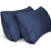 Lirex 2-Pack Pillowcases 1800 Thread Count, Soft Brushed Microfiber Pillowcases, Breathable Wrinkle Free and Machine Washable
