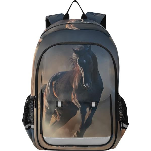 Sac à Dos école Primaire Motif Cheval Et Tournesol - Pour Garçons Et Filles - Léger, Spacieux, Compartiment Ordinateur - 42x31x17 Cm