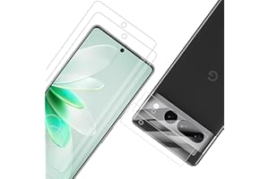 wsky für Panzerglas für Google Pixel 7 Pro Schutzfolie, 2 Stück Panzer Schutz Glas mit 2 Stück Kameraschutz für Google 7 Pro, HD Klar Kamera Displayschutz für Pixel 7 Pro Schutzglas Panzerfolie