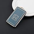 TPU Cover Shell for Renault 4 Buttons Car Key Fob,Keyless Smart Card Case Holder Fit to Clio/Megane/Kadjar/Captur/Dacia Duster -Grey Blue