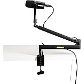 Shure by Gator Premium D&uuml;ş&uuml;k Profilli Masa&uuml;st&uuml; Mikrofon Bom Standı; Podcast, Akış ve Ev Ofis Kurulumları i&ccedil;in Tamamen Ayarlan