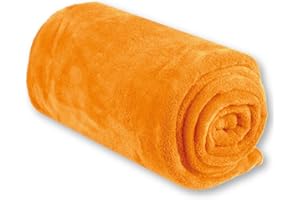 Bestgoodies Kocyk dziecięcy o wymiarach 70 x 100 cm – pomarańczowy, kocyk dla małych dzieci koc do przytulania i raczkowania zgodnie ze standardem Öko-Tex Standard 100 klasa 1