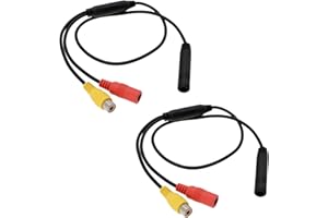 OTOTEC 2PCS Rear View Camera Adapter Cable 4-Pin Male to CVBS RCA Female Video Wiring Loom Cable Length 55.5cm Camera Signal Harness