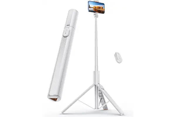 ANXRE 180cm Trípode Palo Selfie, NT79 Trípode para Movil Monopies con Control Remoto para Móvil y Cámara Compatible con iPhone/Samsung/Gopro/Cámara (Blanco)