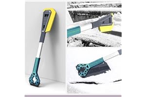 JSCARLIFE 2-in-1 Detachable Ice Scraper for Car Windscreen and Snow Brush Snow Remover New Snow Shovel Clean Tools with Ergonomic Foam Handle for Cars, Trucks and SUV (Blue)