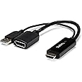 StarTech.com 4K 30Hz HDMI to DisplayPort Video Adapter w/ USB Power - 6 in - HDMI 1.4 (Male) to DP 1.2 (Female) Active Monito