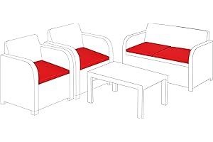 Gardenista Coussins D'extérieur pour Meubles en Rotin | Coussins de Jardin pour Carolina | Rembourrage de Chaise de Patio Résistant à l'eau | Léger et Durable | Confortable | 4 Pièces (Rouge)