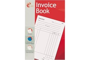 Invoice Duplicate Book - 1 to 100 Numbered Pages - Full Invoice Layout - Size 204mm X 132mm by Chiltern Wove