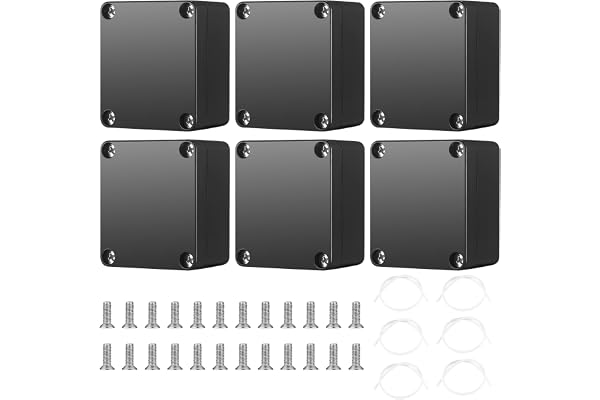 6 Pcs Boîte de Dérivation étanche IP68, Boîte de Jonction électrique Extérieure Imperméable, Boîtier électrique de Câbles Presse-étoupes (noir, 63x58x35mm)