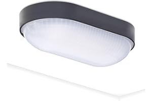 Oktaplex lighting, Lámpara LED de pared para sótano, 4000K, 9W, 800lm, IP65 con resistencia a la humedad, Luz para trastero, Negro