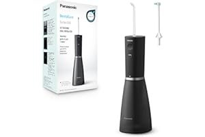 ‎PANASONIC Panasonic Series 800 Ultradźwiękowy Irygator do jamu ustnej EW-DJ86-K503, do Zębów, 200 ml, 1 Dysza Ultradźwiękowa i 1 Ortodontyczna, 5 Ustawień Ciśnienia, Akcesoria Podróżne, Ładowanie USB-C, Czarny