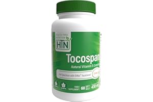 HEALTH THRU NUTRITION Tocospan Vitamin-E (feat. EVNOL™ Tocotrienols) 400 IU Full Spectrum Tocotrienols and Tocopherols Complex (8 Natural Forms of Vitamin E ) 60 softgels (60)