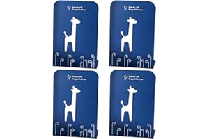 LdawyDE Book Ends, 4 Pack Heavy Duty Metal Bookends Non Slip Book End Hollow Pattern Book Stopper for Shelves for School Home
