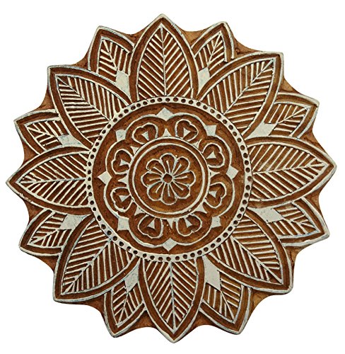 Braun Holzblock Blumenmuster Hand geschnitzte Textilien, Holz, Stempeldruck Blöcke