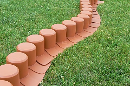 Palisade Rasenkante Beetumrandung Beeteinfassung 4,05m 3 FARBEN TOP (braun) - 5
