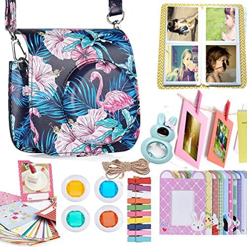 6 in 1 instax Mini 8 Instant Film Camera Accessories Bundles TaiYaun ( Instax Mini 8 8+ 9 Film Case/ Mini Album/ 4 colors Close-Up Lens/Rabbit Wall Hang Frames/Color Wall Hang Frames/ Film Stickers) (Flamingoblack)
