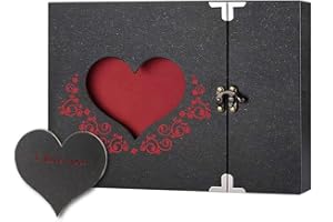 GIGIIS DIY Fotoalbum als Geschenk Fotobuch zum Scrapbooking Ringbuch Fotoalben wunderbar verschenken für die Valentinstag, Hochzeit, Geburtstag oder für deinen Liebsten (50 schwarzen Seiten)