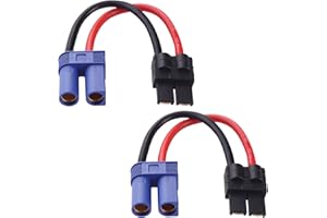 Lyeteung 2 Pezzi EC5 a Compatibile con TRX Adattatore, Compatibile con Traxxas Maschio a EC5 Femmina Connettori, con Cavo Silicone 10cm 14AWG, per Batteria RC LiPo