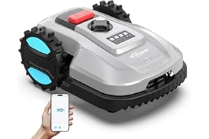 YARDCARE E400 Robot Tondeuse, Contrôle Via Application, Recharge Automatique, Capteur de Pluie,Jusqu’à 400 m², Moins de 60 DB, Hauteur Réglable 20–60 mm, Largeur de Coupe 18 cm