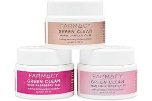Farmacy Tea Harvest Green Clean Trio - Skincare Gift Set - Includes 3 Limited Edition Flavors of the Green Clean Cleansing Balm