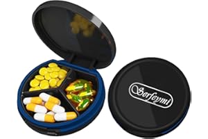 Serfeymi Tablettenbox 3 Fächer Pillendose Wasserdichte Medikamentenbox Pillenbox für Reise & täglichen Fächern für Medikamente,Vitamine, Fischöl,Nahrungsergänzungsmittel usw