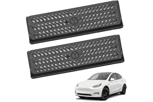 LCOUACEO Kit de Protection de la grille d'aération du flux d'air remplacement pour Tesla Model Y, couvercle de protection de la climatisation sous le masque d'aération du siège, 2Pcs Tesla Modèle y accessoires