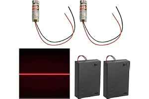 2 stycken fokuserbar lasermodul laserfokus justerbar laser röd laserlinje 3–5 V 650 nm med plastlinser AA batterihållare, anv