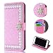Produktbild Glitzer Brieftasche Hülle für Samsung Galaxy Note 9,Shinyzone Luxus Diamant [3D Blume Magnetverschluss] [Standfunktion] Bling Glänzend Flip Ledertasche mit Kartenfächer Schutzhülle für Samsung Galaxy Note 9,Rosa