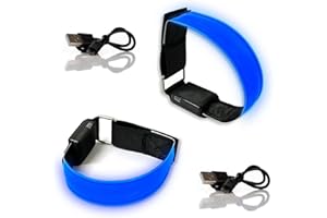 Brassards réfléchissants ZWZNBL 2 Haute visibilité, dragonne Lumineuse, Sangle de Cheville, Convient pour la Course de Nuit, Hommes, Femmes, Enfants, Animaux de Compagnie…