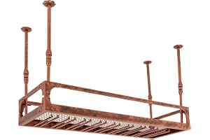 Shalmidor takhylla 100 x 35 cm, vinställ med glashållare, svävande hängande hylla höjdjusterbar, vinflaskhållare, industriell